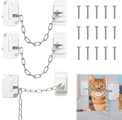 3 Pezzi Lucchetto Frigorifero Bambini, Autoadesiva Blocco Frigorifero, Bambini Lucchetto Armadio, Casa Limitatore di Apertura Finestra, Serrature per Finestre, Catena per porte Senza Foratura