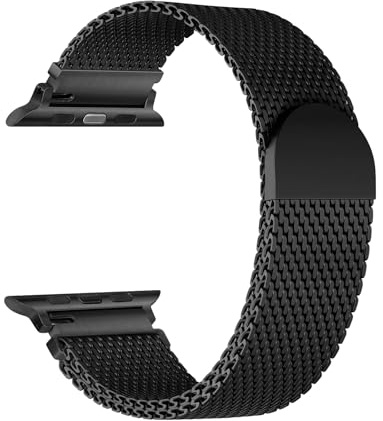 Correa milanesa para Apple Watch de 49, 46, 45, 44, 42, 41, 40, 38 mm, correa magnética de hebilla de acero inoxidable con malla metálica para iWatch Ultra series 11 10 9 8 7 6 5 4 3 2 1 SE, 49/46/45
