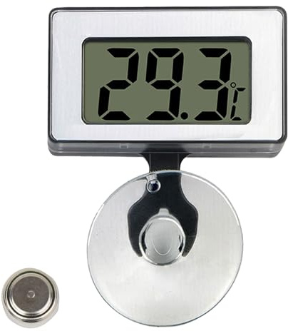 Digital Aquarium Thermometer with Suction Cup Submersible LCD Thermometer | Fish Tank Thermometes Water Temperature Gauge High Accuracy ±1°C for Reptile Tropical Marine Aquarium