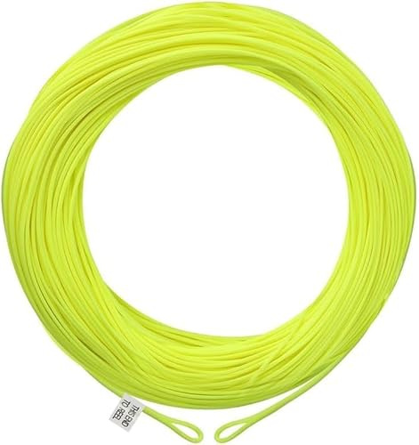 Maxcatch Fly Fishing Line with Two Welded Loops, Weight Forward Floating, 100FT, Multiple Colors, WF1F-WF9F, for Freshwater Fly Fishing (Yellow with 2 welded loops, WF5F)