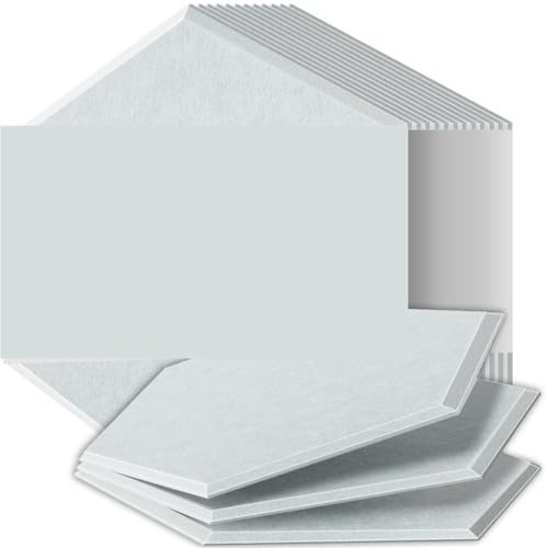 Panneaux Acoustiques Hexagonaux Panneaux insonorisants haute densité résistants aux flammes absorbant le bruit éliminant les échos(33 Snow White,12 Pcs,1.2cm Medium Density)