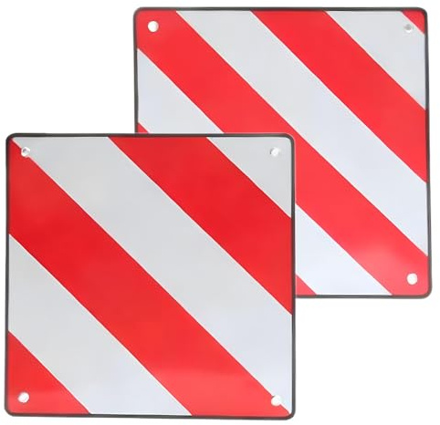 Warnschild Italien und Spanien, 2 in 1 reflektierendes Warnschild, Faltbare Warnschilder Fahrradträger, 50 x 50 cm, Weiß/Rot reflektierend für Fahrradträger Heckträger Wohnwagen Camper