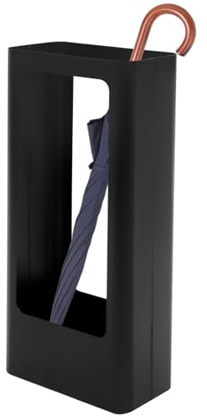 Duoruameng Paragüero rectangular, soporte para paraguas moderno, organizador de bastones, 24 x 14 x 52 cm, color negro