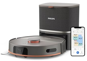 Philips HomeRun 5000 Series Nass- und Trockensauger – Doppelwischen, 10000 Pa Saugkraft, automatische Entladestation (XU5100/10)