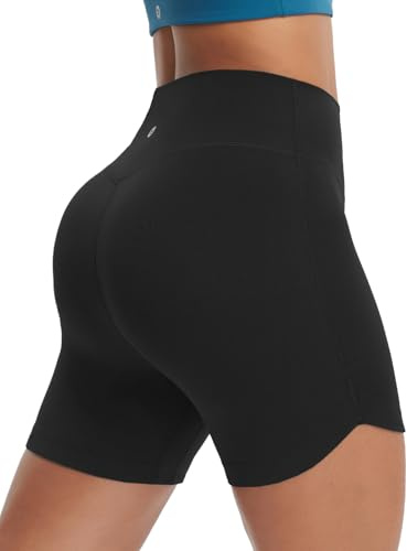 baleaf Womens Gym Shorts with Pockets Cycling Short High Waisted for Running Workout Yoga 5 Black M