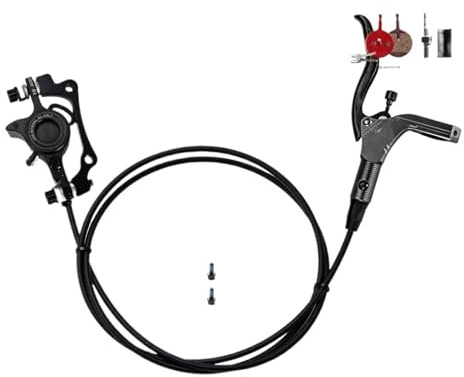 MTB-cykel Hydraulisk skivbroms 160 mm rotorer Oljebromsplatta Fram Bak Fjällklämma 22,2 mm Handtag A pelare(Black-RR)