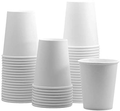 GUSTO [8 oz. - 240 ml - 100 Count Disposable White Paper Cups, Hot Coffee Cups - Eco-Friendly Hot Cups - Formerly Comfy Package