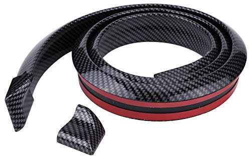 boot spoiler c220 + 1.5m/4.9ft Carbon Fiber Soft Rubber Car Rear Roof Trunk Spoiler Wing Lip Sticker