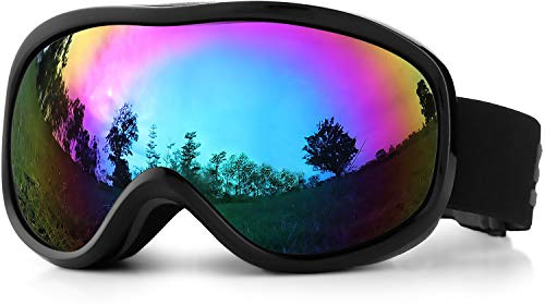 SPOSUNE Gafas de esquí 100% protección UV400, antivaho, esféricas, de doble lente, OTG, para nieve, snowboard, para hombres, mujeres, jóvenes, compatibles con casco, resistentes al viento, resistentes