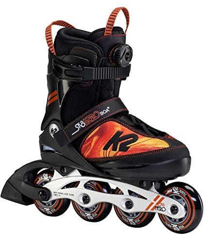K2 Skates pojkar Inline Skates SK8 HERO BOA ALU, svart – orange, 30F0118.1.1.M