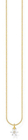 THOMAS SABO Damen Kette Gold Blume weiße Steine 925 Sterlingsilber KE2103-414-14-L45V