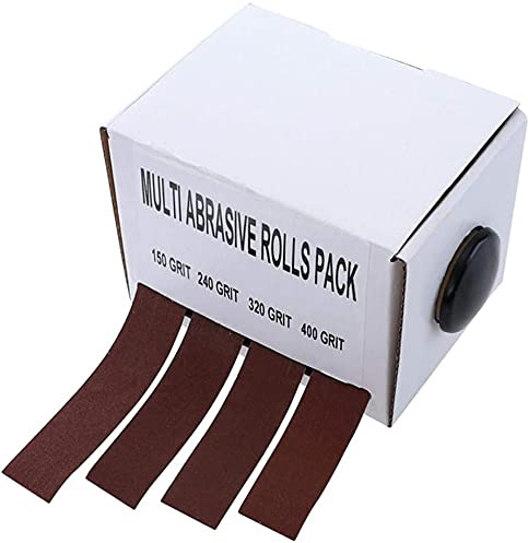 Namvo Schleifpapier-Rolle, K?rnung 150, 240, 320, 400, Schleifpapier, Schleifband, dehnbar, Schleifband, Box, Holzschleifrolle für Drechsler, Automobil.