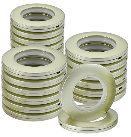 Coolty 32pcs Curtain Eyelet Rings, Plastic Grommet DIY Rings 40mm for Window, Shower, Locker Room Door (Champagne Gold)