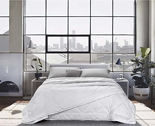 IlGruppone Piumino 4 stagioni in microfibra 2 piumini uniti con bottoni estate primavera inverno - Bianco - 1 Piazza (Bianco, Matrimoniale)