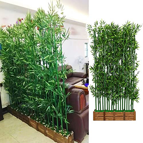 Bambú Artificial Planta Cerca de Bambú Artificial del Separador de Ambientes Interior, Cubierta de Patio Planta Artificial Pared Verde, Pantalla Al Aire Libre de La Cerca de La Aislamiento del Jardín,