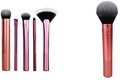 Real Techniques Artist Essentials, 120 g & Puder Make-up Pinsel (Verpackung und Grifffarbe können variieren), 1er Pack (1 x 1 Stück)