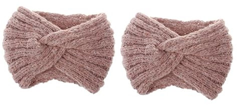 minkissy 2pcs Unique Design Cross Hair Band Hair Accessories Warm Knitted Headwrap