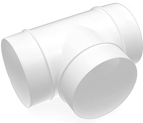 H&C VENT 150mm Conector Pieza en T para Ventilación │ Tubo Aire Acondicionado PVC │ Para Tubería Flexible o Sólido │ Conector de Manguera │ Extractor de Baño Cocina Tubo Rejilla Secadora Ventilador