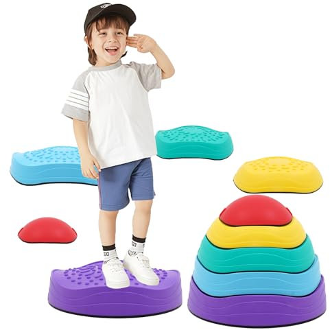 Stepping Stones for Kids, 5pcs Kids Stepping Stones, Balance Stones for Promoting Children's Coordination Skills Sensory Play Equipment Toys Indoor or Outdoor Play for Aged 3+