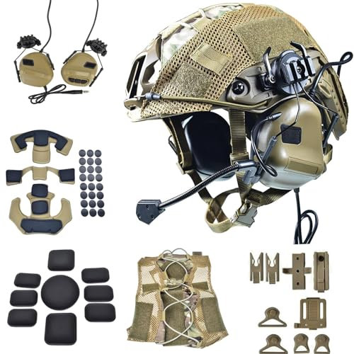 Hdlsina HL-09-PJ - Casco para Airsoft Fast Hombre, Habana, Grande