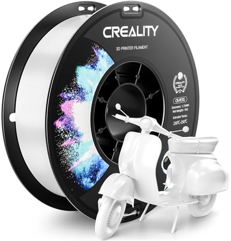 CREALITY PETG Filament 1.75mm 3D Printer Filament, 1kg (2.2lb) Neatly Wound Spool, Dimensional Accuracy ±0.03mm, Excellent Toughness, Fits for Most FDM 3D Printers, White PETG