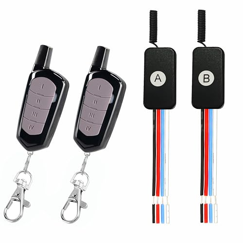WOODGUILIN Mini 2 Wege Funkschalter DC12V-Fernbedienungsschalter DC5V-30V 3A 1-Kanal-Funk-Lichtschalter Für Alarmglocken/Elektrische Türschlösser