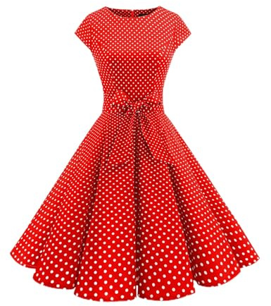 Aupuls A-Line Midi Wedding Guest Dress Vintage 1950s Cocktail Party Dresses | Detachable Belt, Hidden Back Zipper, Soft & Comfortable Fabric, Breathable, Wrinkle-Resistant, Machine Wash