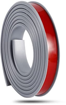 Borde autoadhesivo flexible de 8 m, protector de borde para despegar y pegar, borde de barra de canal C para armario, mesa de madera contrachapada, gris, 20 mm