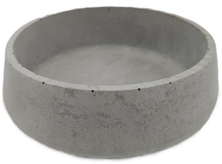 Betonschale | Deko Schale aus Beton | Handgefertigt | Moderne Deko | Blumentopf Schlüsselschale Pflanzentopf (Rund) (Betongrau ø185x60mm)