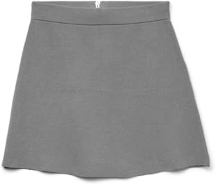 VERO MODA Femme Skater Skirt Vmsaba Nw GA Noos Jupe Patineuse, Mélange De Gris Moyen., L EU