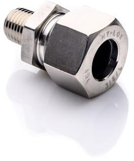 POLBERIS Raccordo a vite da 1/2 NPT per tubo da 10 mm in acciaio inox per tubo 10 raccordi a crimpare per il collegamento di tubi in plastica, tubi inossidabili e nipplo a crimpare in rame