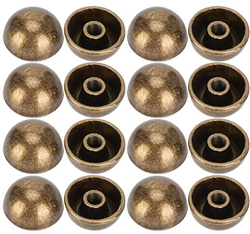 TARSHYRY Mushroom Rivets, 30 Sets Brass Rivets 30 Sets Screw Mushroom Bronze‑Coloured Dome Studs Dome for Leather Decoration 12MM