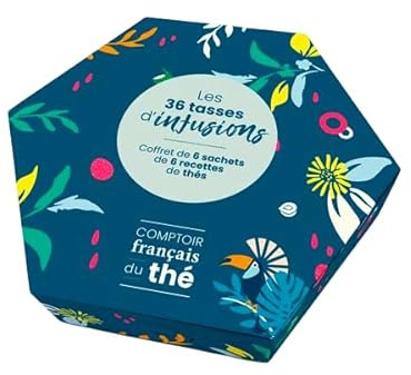 Coffret 36 Tasses d’Infusions – Comptoir Français du Thé – Assortiment de 6 Recettes d’Infusions – 6 Sachets de Chaque Saveur – Coffret Dégustation Bien-Être & Découverte