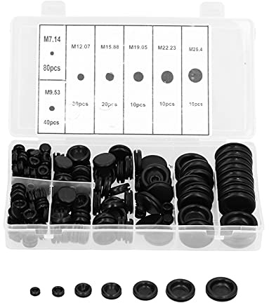 Kit de arandelas de alambre de 200 piezas, ojal de goma, aislamiento a prueba de polvo, protección de cables ignífugos de 7 a 25 mm