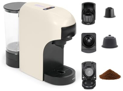 Livoo - Machine à café multi-capsules 4 en 1 DOD217C - 1400W, 20 bars, 7 niveaux de volume, compatible Nespresso®*, Dolce Gusto®*, dosettes type Senseo®** et café moulu