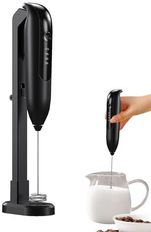 Espumador de leche de mano, batidor de huevos inalámbrico, mezclador de dos velocidades, batidor recargable con salida de potencia estable y rendimiento de mezcla silencioso, accesorio de cocina para