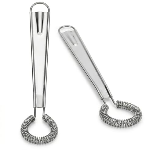 Lot de 2 Fouet Cuisine Acier Inoxydable, pour Mélanger, Fouetter et Sauce | Petit Batteur Manuel Inox pour Mélanger, Ustensile de Cuisine Polyvalent, Argent