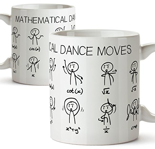 Tazas de desayuno original para regalar a matemáticos - Regalo para amantes de las matemáticas (1 unidad) - Mathematics dance moves - Cerámica 350 ml