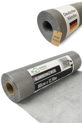 Green Home Aluminium Gewebe Fliegengitter Alu-Gewebe Fliegenschutz Alunetz Gitter Lichtschacht 12,50 m als Rolle x 0,8 m (80 cm)