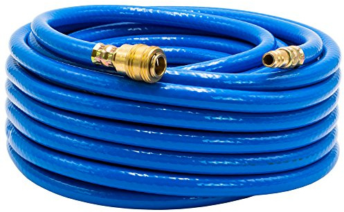 AWM Druckluftschlauch inkl. Schnellkupplung 1/4 Druckschlauch Luftschlauch Gewebeschlauch (6 x 12 mm, blau, 10 Meter)