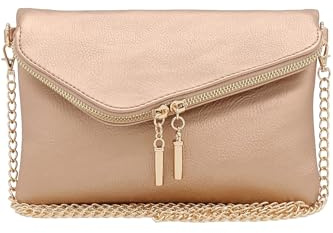 FashionPuzzle Envelope Wristlet Clutch Crossbody Bag with Chain Strap