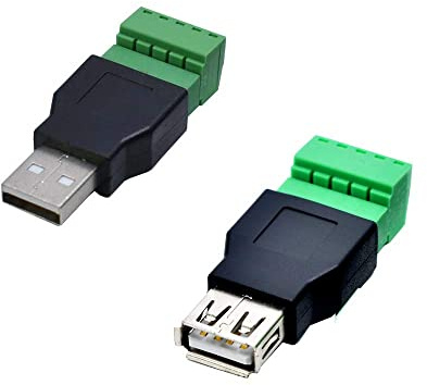 HeyNana 2 Pz USB Tipo A (1 Maschio e 1 Femmina) con Multipresa per il collegamento di Cavo con Viti Pin Connettore