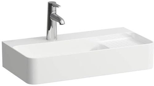LAUFEN VAL Aufsatzwaschtisch COMPACT, 1 Hahnloch, mit Überlauf, 600x315mm, semi-trockener Bereich rechts, US geschl., H8172850001041, Farbe: Weiß