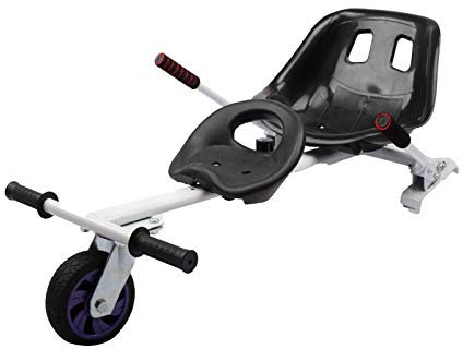 SSCYHT Hoverboard Sitz Doppel-Personen Go-Kart Transformationskit Hovercart Zubehör Passend für 6,5 8 10 Selbstausgleichenden Roller Verstellbarer Rahmen,Weiß