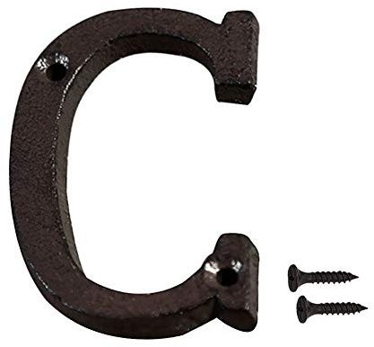INCREWAY Hausnummer aus Gusseisen, 7,5 cm, schwarz, Hausadresse aus Eisen