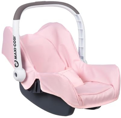 Smoby - Maxi Cosi Autositz - Autositz mit Tragebügel im Original Maxi-Cosi Design, Puppen-Zubehör für Puppen bis 42 cm, für Kinder ab 3 Jahren, rosa