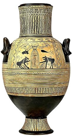 Handgefertigte griechische Keramik-Nachbildung – Boeotische Pithamphora-Vase – Potnia Theron