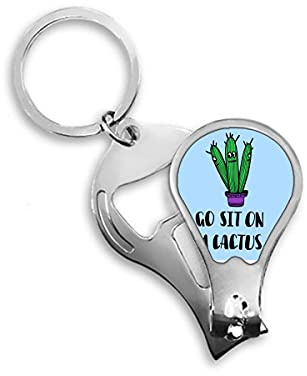 Go Sit On A Cactus Art Deco Fashion Nail Clipper Cutter Opener portachiavi forbice