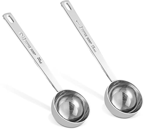 2 pièces cuillère à café en acier inoxydable, cuillères à long manche cuillère à chocolat chaud pour grains de café moulus longue cuillère à mesurer