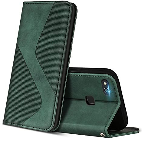 ZONNAVI Funda para Huawei P10 Lite, Funda Libro de Cuero con Ranura para Tarjeta y Magnético, Wallet Flip Caso Cubierta Case Carcasa para Huawei P10 Lite (Verde)